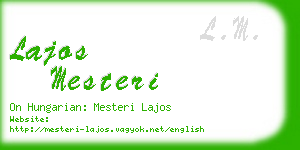 lajos mesteri business card